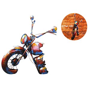 Décoration murale en métal moto
